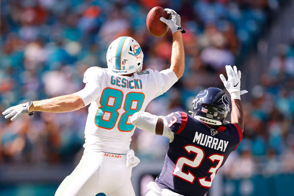 Mike Gesicki one-handed catch vs. Texans