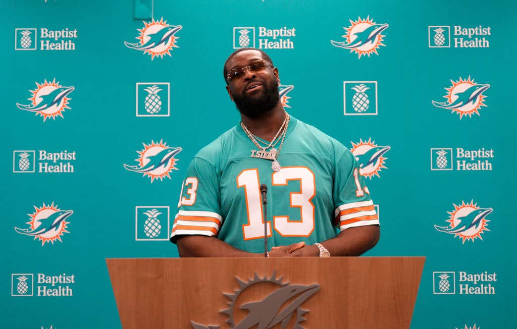 Terron Armstead at Miami Introductory Press Conference