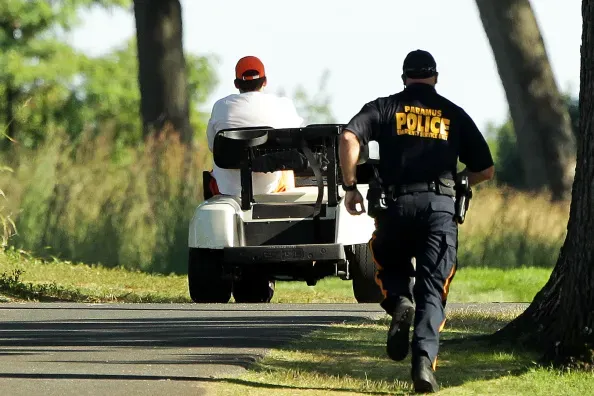 The Barclays - Final Round   Meth and mayhem struck as a Villager’s reckless golf cart joyride led to his arrest after a police pursuit.  